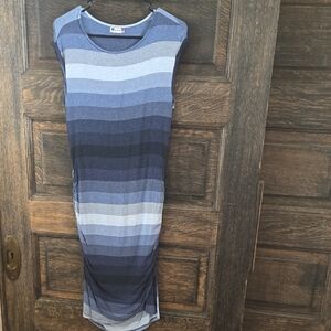 Kut from the Kloth Striped Blue and Gray Dress